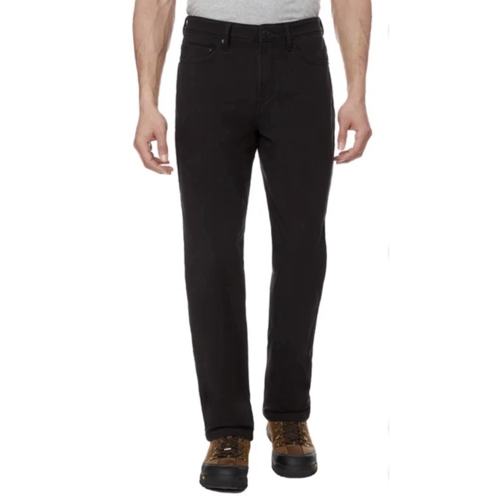 CAT Caterpillar Work Pants Mens 36 x 30 Fleece Lined Black Canvas Insulated. New